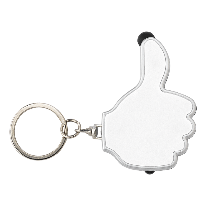 3 in 1 Thumbs Up Keychain with Stylus and LED Light - Image 3