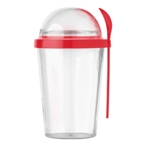 450ml Dual Compartment Breakfast Mug with Spoon