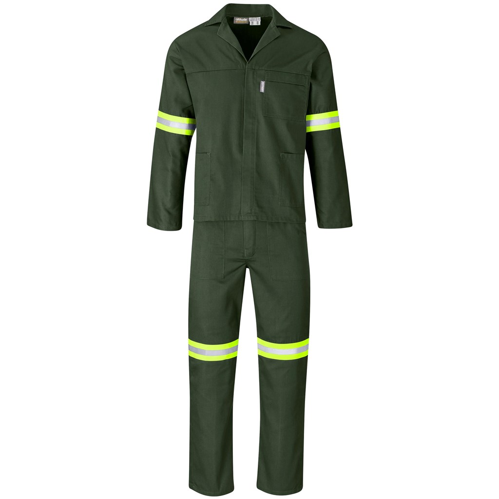 Acid Resistant Polycotton Conti Suit - Reflective Arm & Legs - Yellow Tape - Image 2