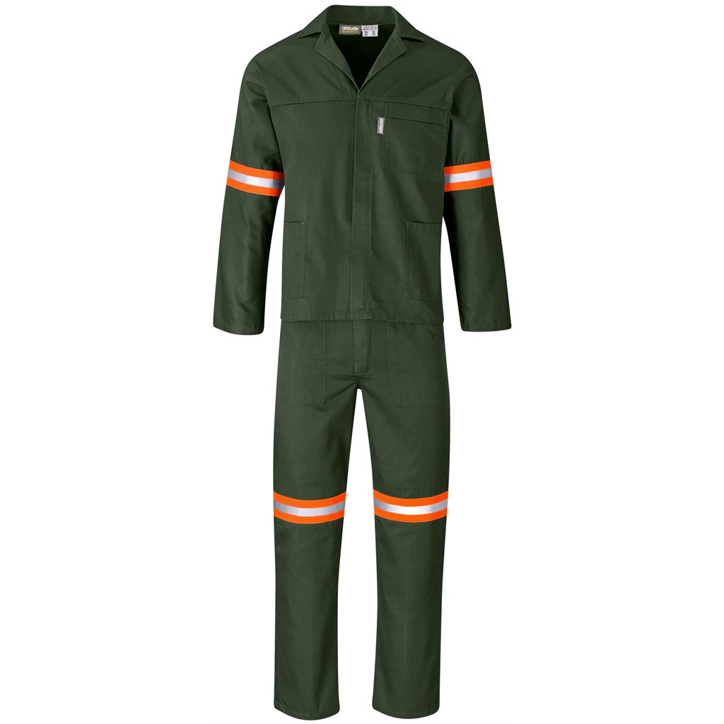 Acid Resistant Polycotton Conti Suit - Reflective Arm & Legs - Orange Tape - Image 2