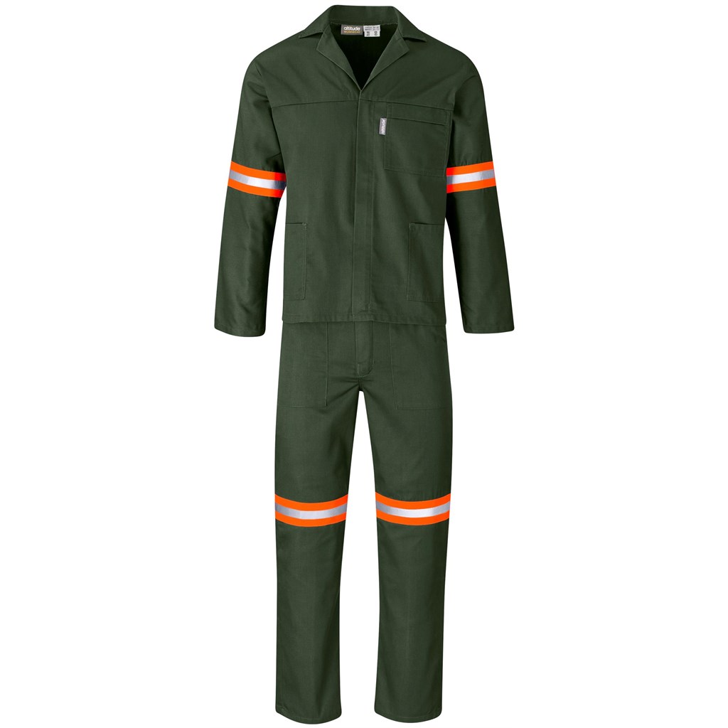 Acid Resistant Polycotton Conti Suit - Reflective Arm, Legs & Back - Orange Tape - Image 2