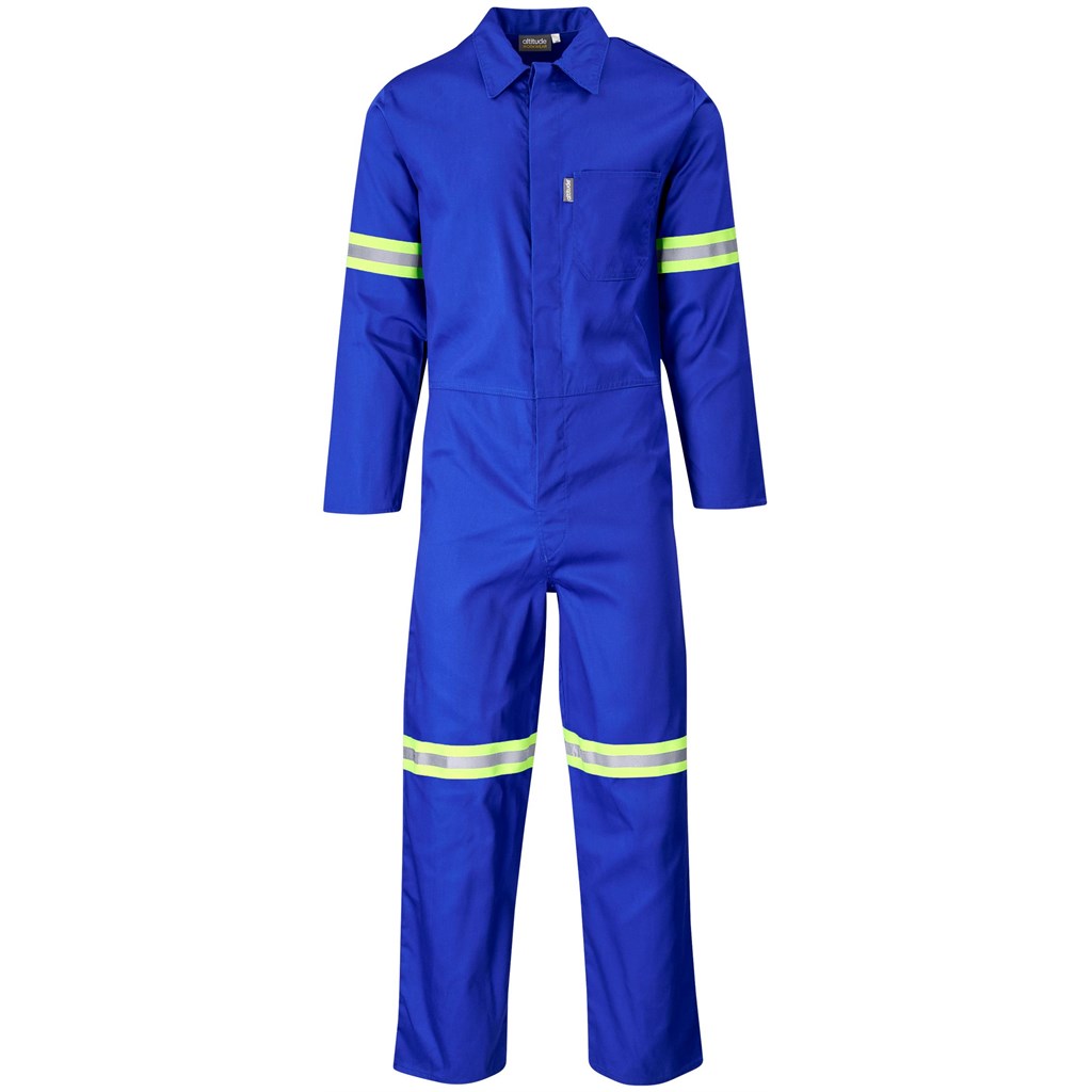 Safety Polycotton Boiler Suit - Reflective Arms & Legs - Yellow Tape - Image 2