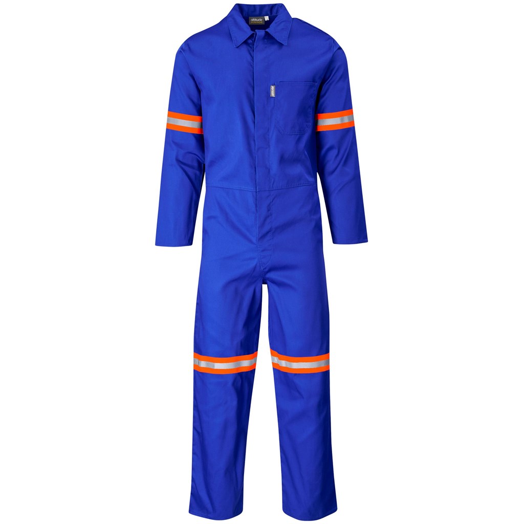 Safety Polycotton Boiler Suit - Reflective Arms & Legs - Orange Tape - Image 2