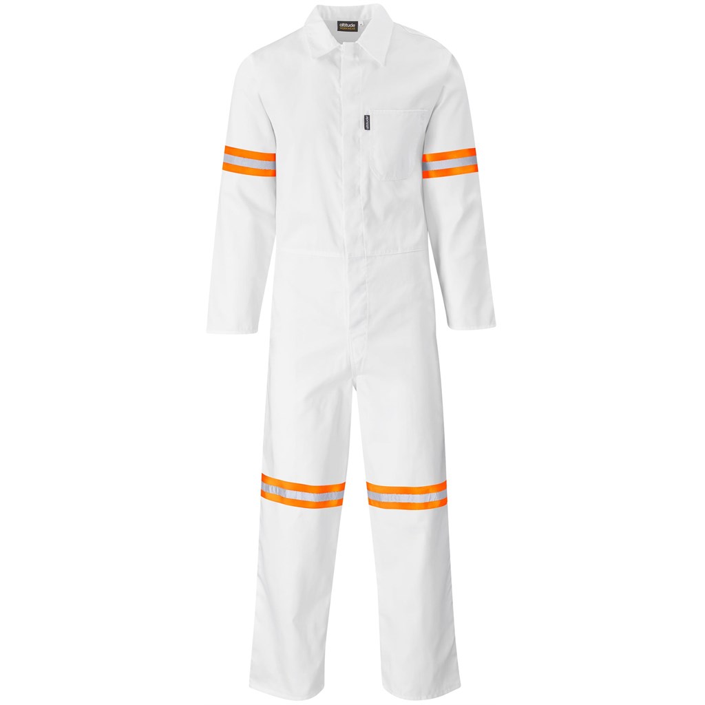 Safety Polycotton Boiler Suit - Reflective Arms & Legs - Orange Tape - Image 3
