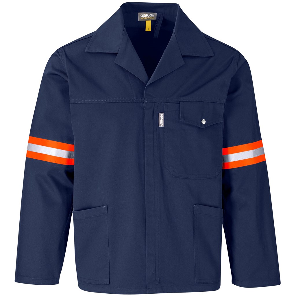 Site Premium Polycotton Jacket - Reflective Arms - Orange Tape - Image 2