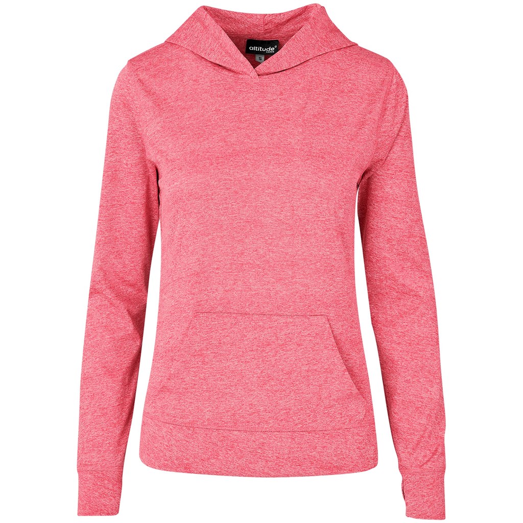 Ladies Fitness Lightweight Hooded Sweater - Red - Image 2