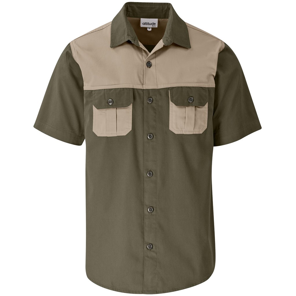Mens Short Sleeve Serengeti 2-Tone Bush Shirt - Image 2