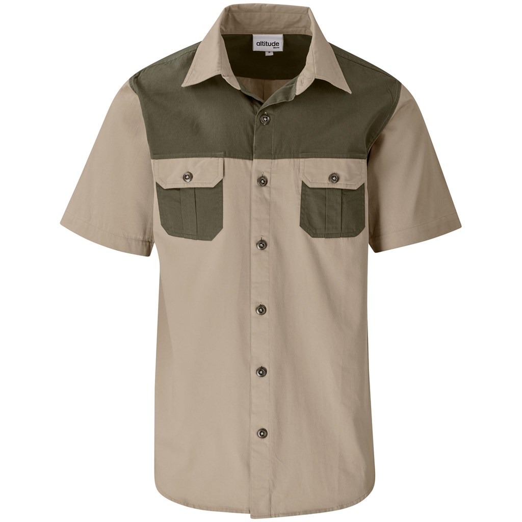 Mens Short Sleeve Serengeti 2-Tone Bush Shirt - Image 4