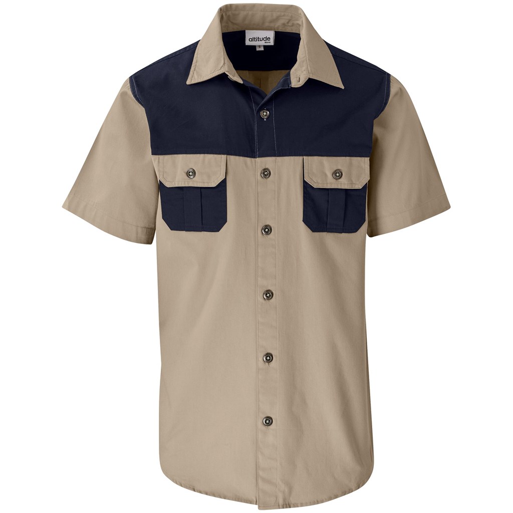 Mens Short Sleeve Serengeti 2-Tone Bush Shirt - Image 3