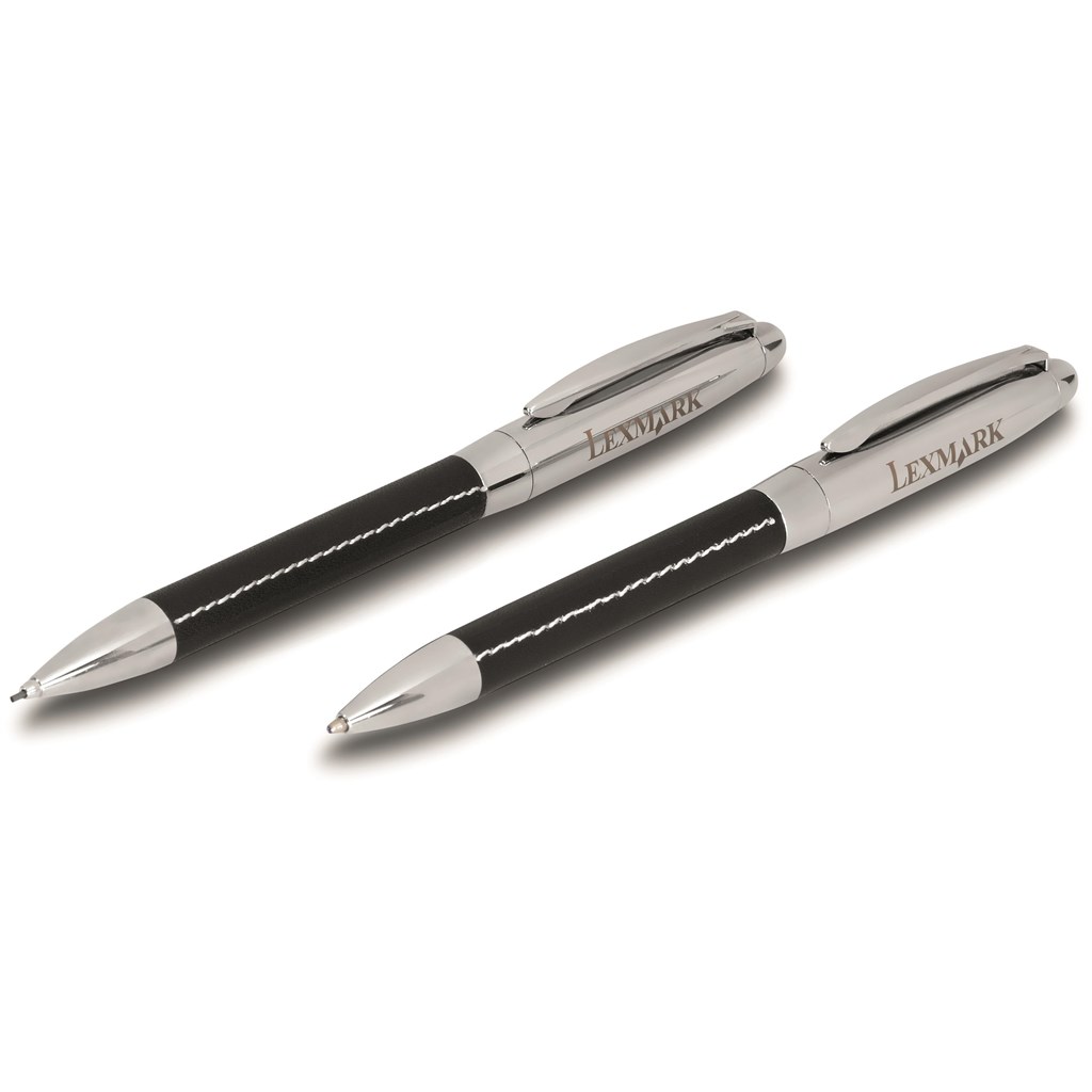 Charisma Ball Pen & Pencil Set - Black - Image 2