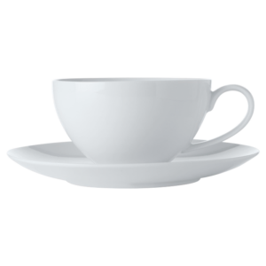 White Basics Coupe Breakfast Cup and Saucer 400ml