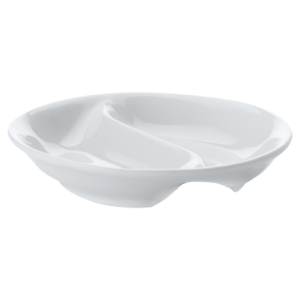 White Basics Round Divided Sauce Dish