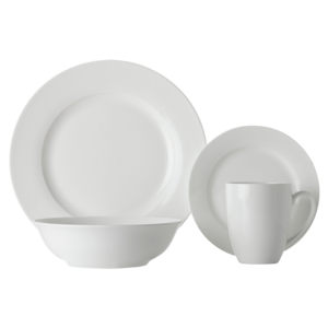 White Basics Soho Rim Dinner Set 16 Piece