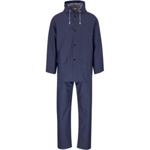 Light Hurricane Rubberised Polyester/PVC Rainsuit - Navy