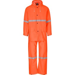 Light Duty Tornado Hi-Viz Reflective Rubberised Rainsuit - Orange