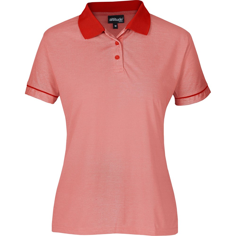Ladies Verge Golf Shirt - Red - Image 2