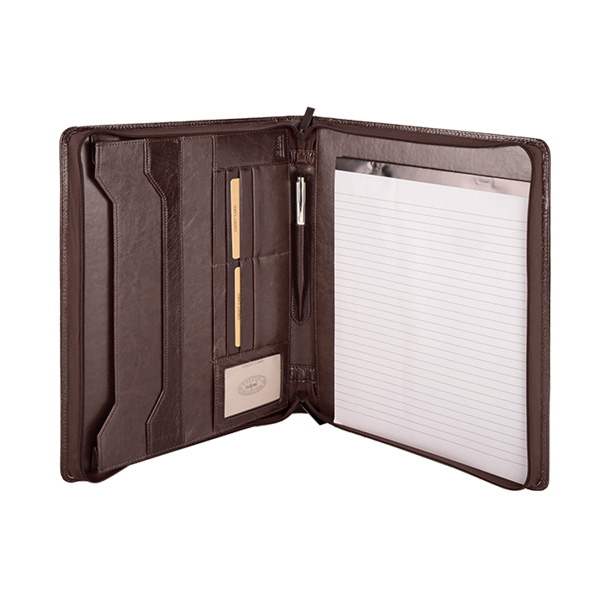 A4 Adpel Leather Zipped Folder