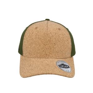 U24501CORK/BLK - Uflex Cork 5 Panel Cap - Cork/Black