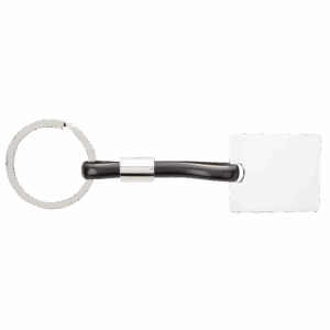 Shiny Nickel Keychain with Translucent Strap