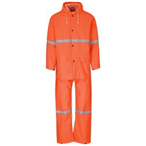 Light Duty Tornado  Hi-Viz Reflective  Rubberised Rainsuit - Orange